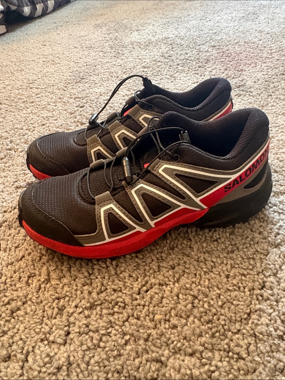Salomon Black & Red Trail Sneakers